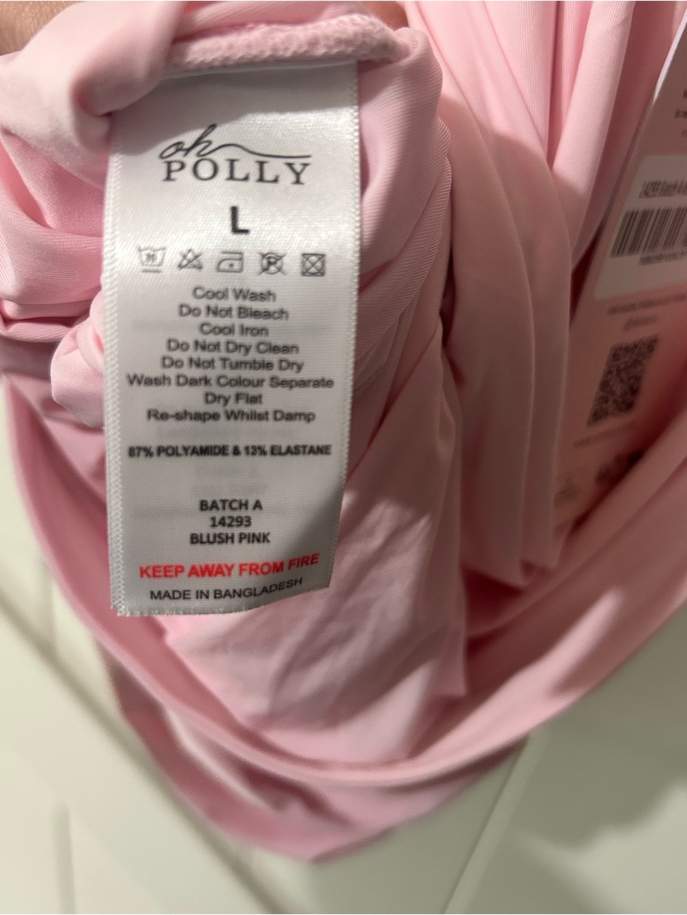 Oh Polly Pink Long Sleeve Ruched Mini Dress - Picture 7 of 8